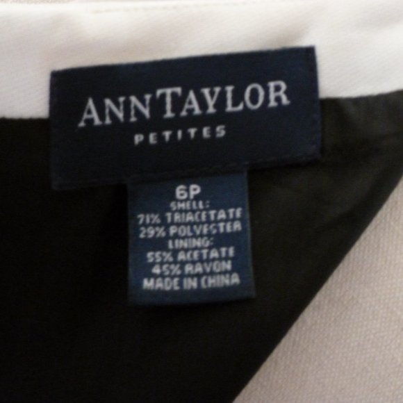 Ann Taylor 6P Black Sheath Dress with Ivory Trim - Picture 4 of 4